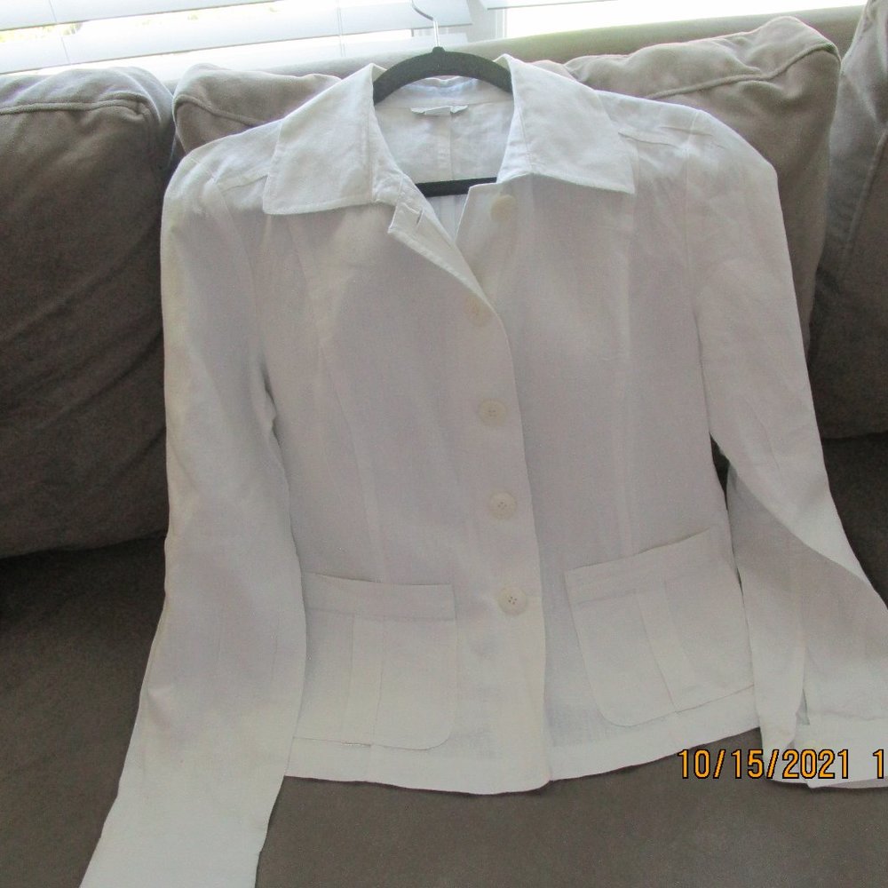 Women's White Linen Jacket